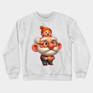 Cute Grandpa With Grandson Crewneck Sweatshirt